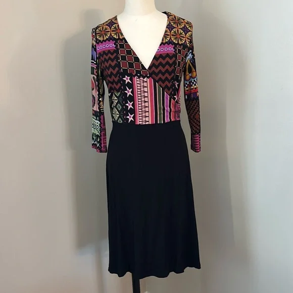 Desigual Colour Me Jill Faux Wrap A-line Dress Sz M - Picture 2 of 11